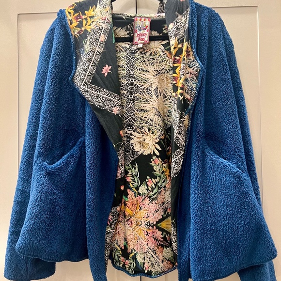 Johnny Was Tops Johnny Was Wrap Sherpa Hoodie Sweater L Poshmark